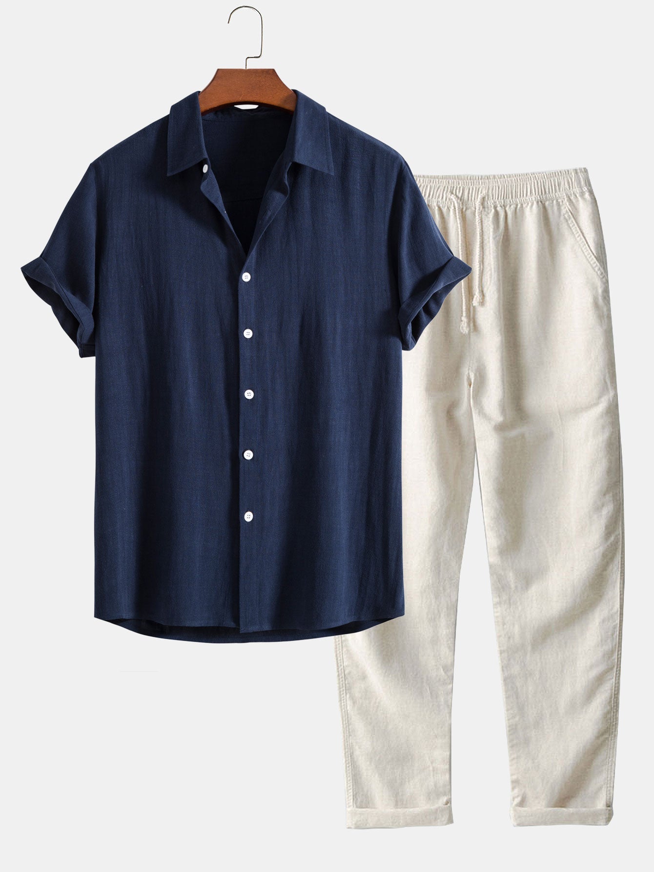 Men’s Short Sleeve Two-Piece Set | Breathable Fabric Blend | Relaxed Fit Summer Co-Ord | Steven & Levon