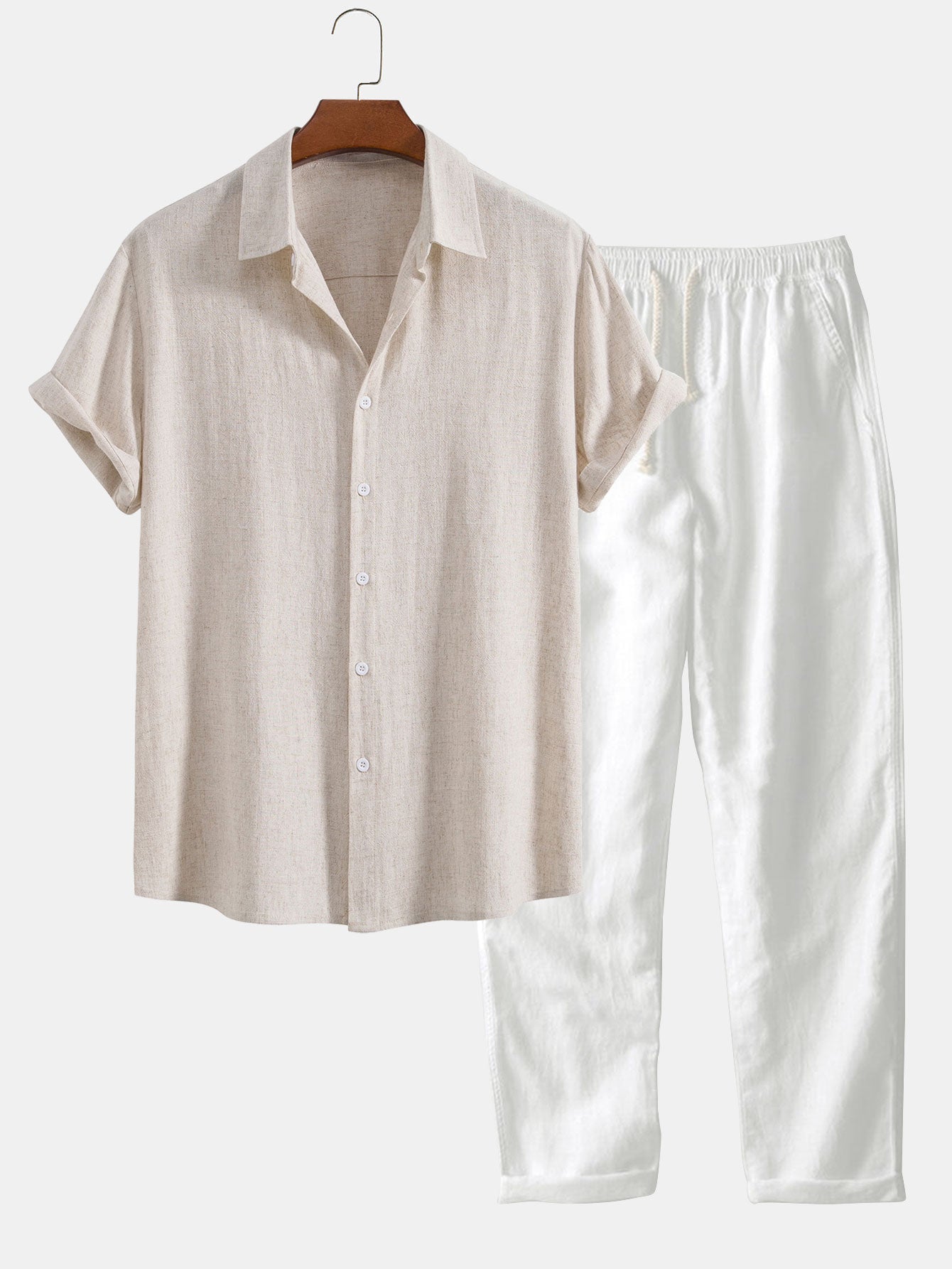 Men’s Short Sleeve Two-Piece Set | Breathable Fabric Blend | Relaxed Fit Summer Co-Ord | Steven & Levon