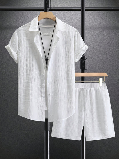 Men's Shorts & Summer Shirt Set | Men's Co-Ord | Casual Holiday Wear | Steven & Levon