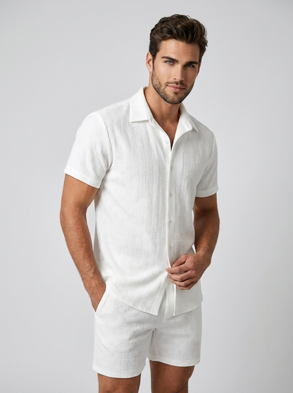 Men's Shorts & Summer Shirt Set | Men's Co-Ord | Casual Holiday Wear | Steven & Levon