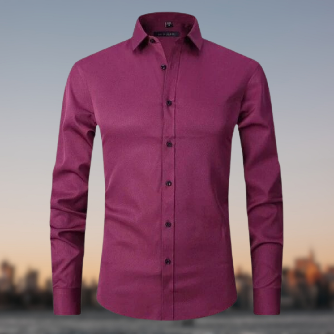Men's Slim Fit White Dress Shirt | Formal Shirt | Men | Cotton Blend | Button-Down Wear | Steven & Levon