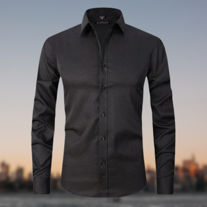 Men's Slim Fit White Dress Shirt | Formal Shirt | Men | Cotton Blend | Button-Down Wear | Steven & Levon