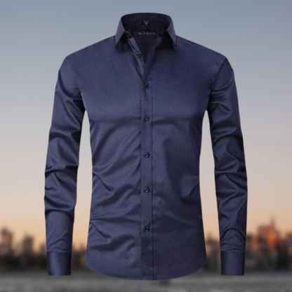 Men's Slim Fit White Dress Shirt | Formal Shirt | Men | Cotton Blend | Button-Down Wear | Steven & Levon