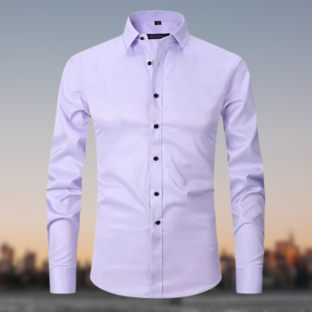 Men's Slim Fit White Dress Shirt | Formal Shirt | Men | Cotton Blend | Button-Down Wear | Steven & Levon