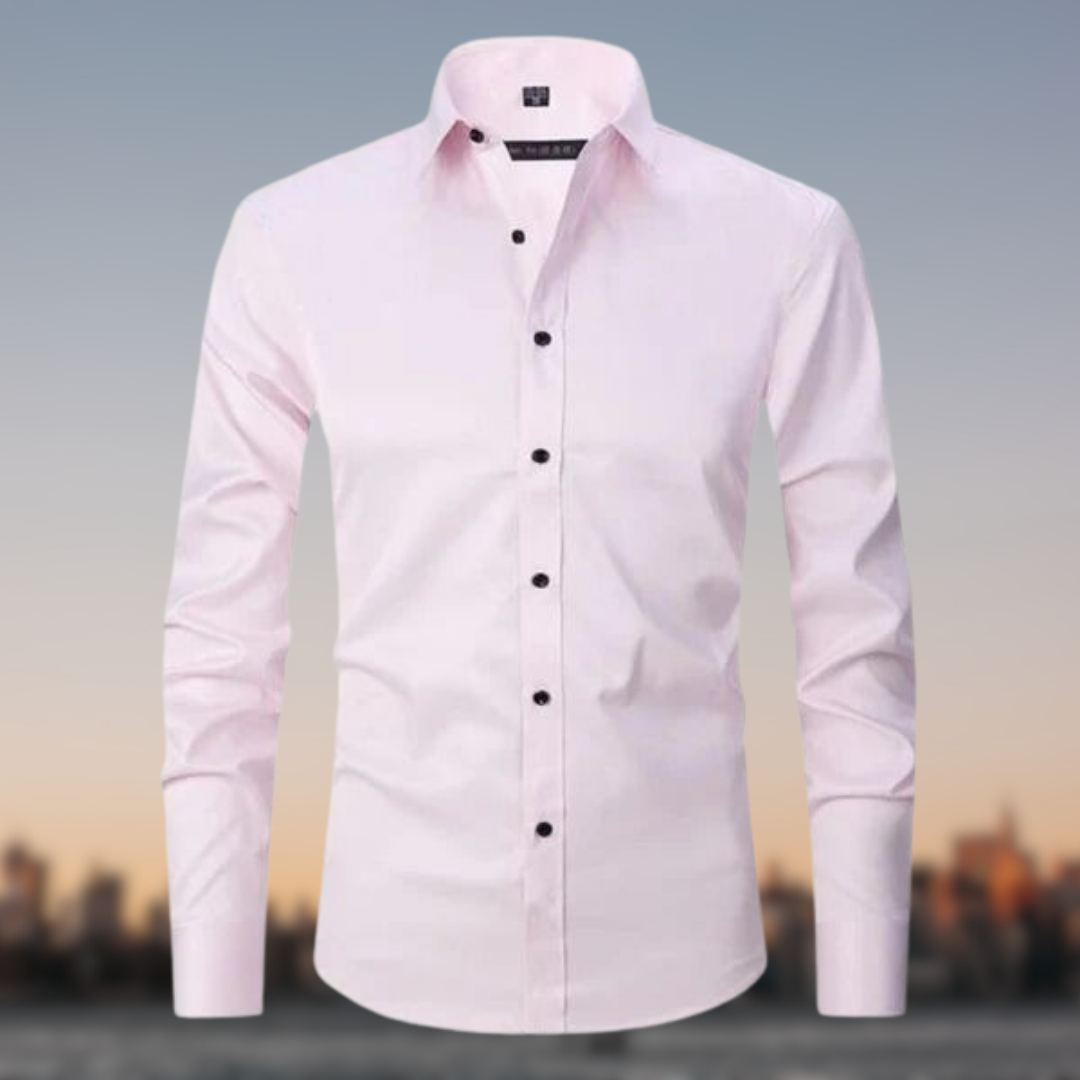 Men's Slim Fit White Dress Shirt | Formal Shirt | Men | Cotton Blend | Button-Down Wear | Steven & Levon