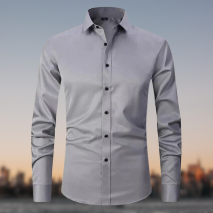 Men's Slim Fit White Dress Shirt | Formal Shirt | Men | Cotton Blend | Button-Down Wear | Steven & Levon