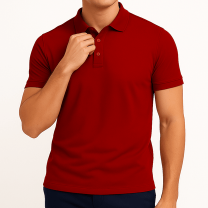 Men’s Slim Fit Polo Shirt | Men | Cotton Blend | Lapel Collar Short Sleeve Casual Top | Steven & Levon
