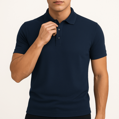 Men’s Slim Fit Polo Shirt | Men | Cotton Blend | Lapel Collar Short Sleeve Casual Top | Steven & Levon