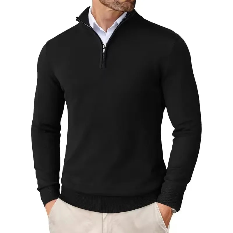 Men’s Slim Fit Quarter Zip Sweater | Jumper | Men | Knit Fabric | Casual Smart Layering | Steven & Levon