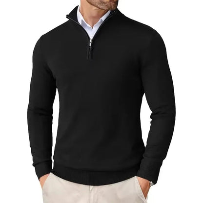 Men’s Slim Fit Quarter Zip Sweater | Jumper | Men | Knit Fabric | Casual Smart Layering | Steven & Levon