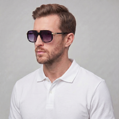 Square Double Bridge Sunglasses | Men's Eyewear | UV400 Lenses | Metal Frame | Steven & Levon