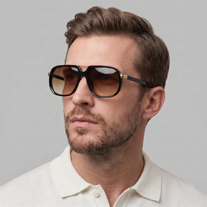 Square Double Bridge Sunglasses | Men's Eyewear | UV400 Lenses | Metal Frame | Steven & Levon
