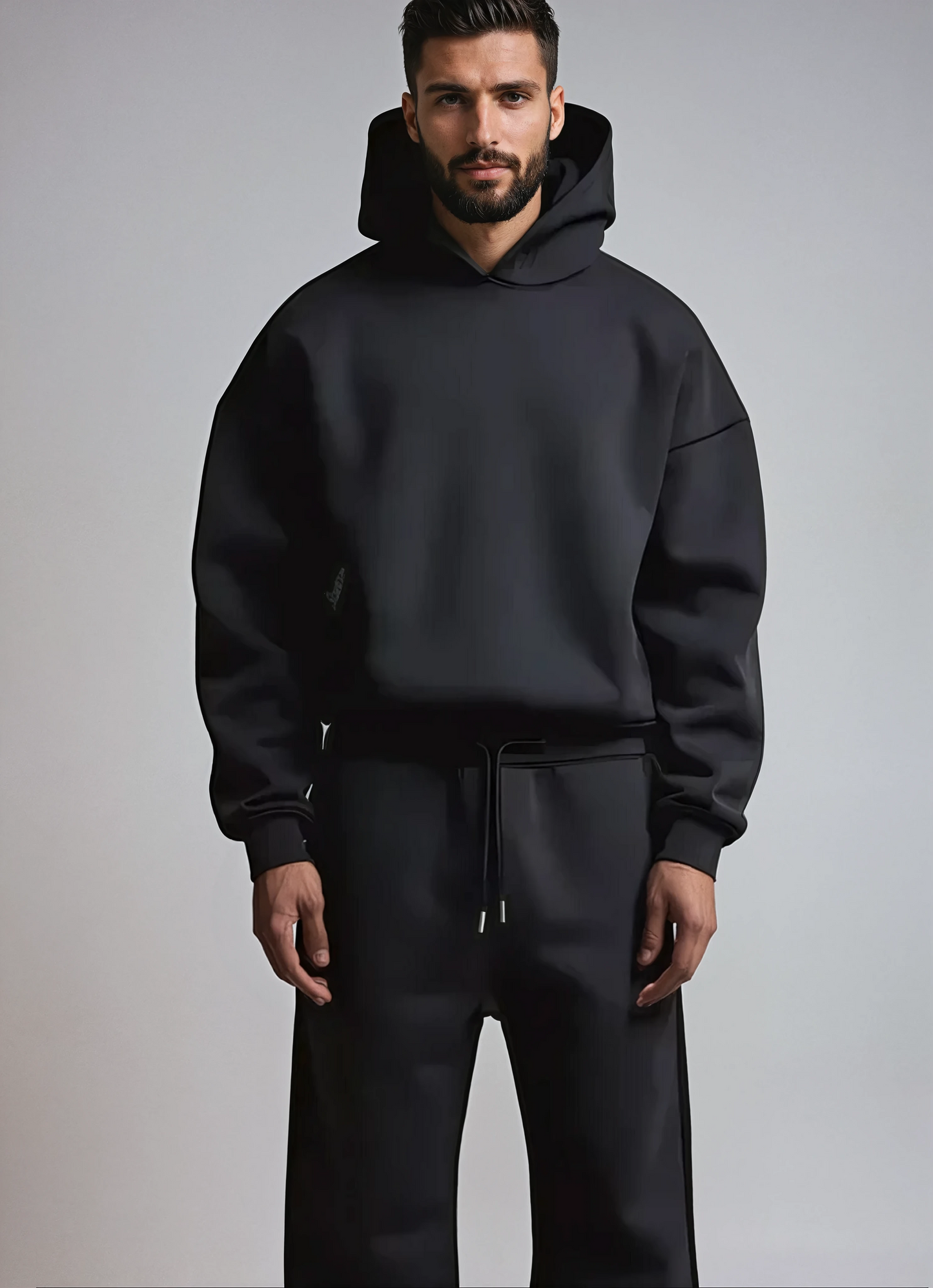 Men’s Stylish Hoodie & Joggers Set | Men | Quality Fabric Blend | Casual Tracksuit Co-Ord | Black | Steven & Levon
