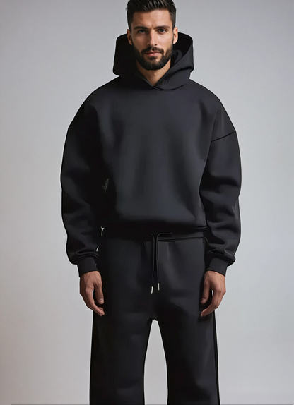 Men’s Stylish Hoodie & Joggers Set | Men | Quality Fabric Blend | Casual Tracksuit Co-Ord | Black | Steven & Levon