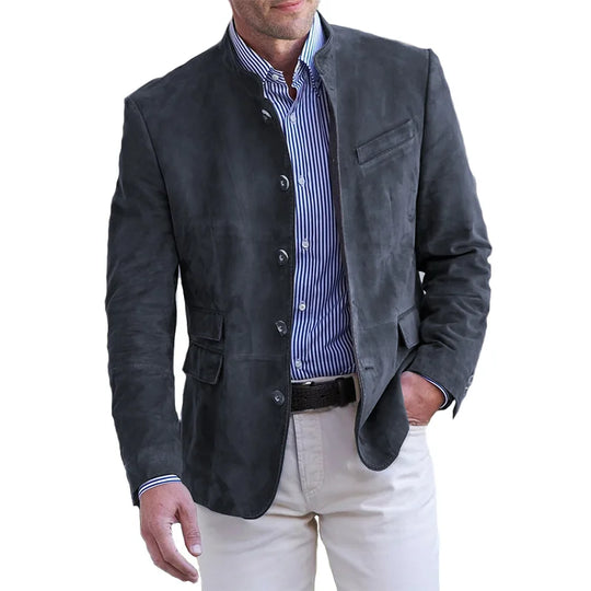 Men’s Suede Zip-Up Jacket | Men | | Relaxed Fit, Patch Pockets, Everyday Wear | Steven & Levon