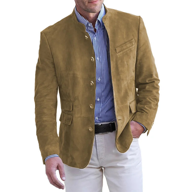 Men’s Suede Zip-Up Jacket | Men | | Relaxed Fit, Patch Pockets, Everyday Wear | Steven & Levon