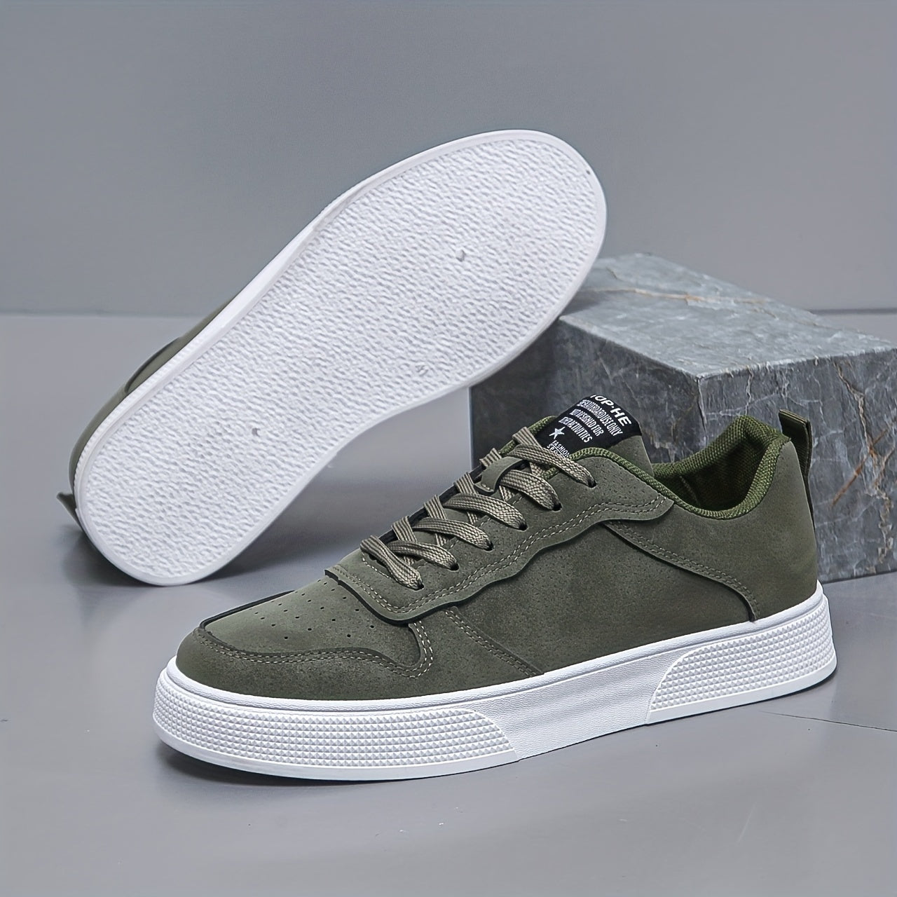 Mens Suede Low Top Sneakers | Casual Lace-Up Shoes  | Comfortable Everyday Wear | Steven & Levon