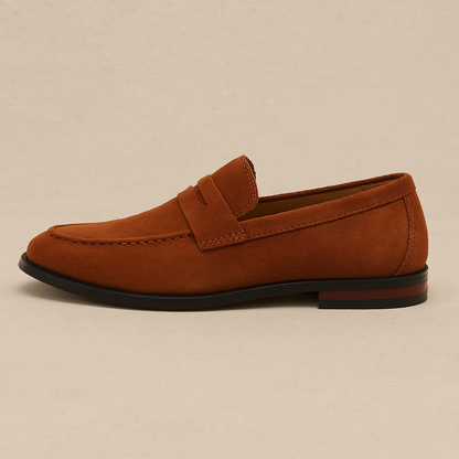 Mens Suede Penny Loafers | Casual Slip-On Shoes for Men | Steven & Levon