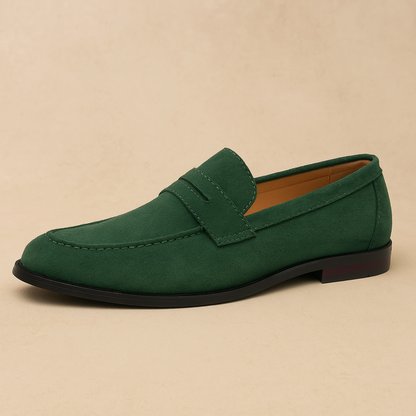 Mens Suede Penny Loafers | Casual Slip-On Shoes for Men | Steven & Levon