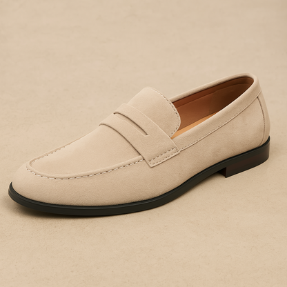 Mens Suede Penny Loafers | Casual Slip-On Shoes for Men | Steven & Levon