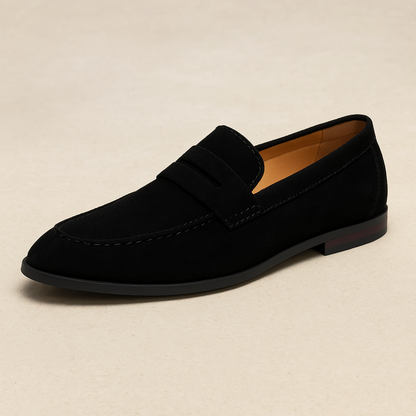 Mens Suede Penny Loafers | Casual Slip-On Shoes for Men | Steven & Levon