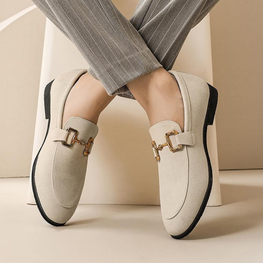 Mens Suede Penny Loafers | Elegant Slip-On Shoes for Men | Steven & Levon