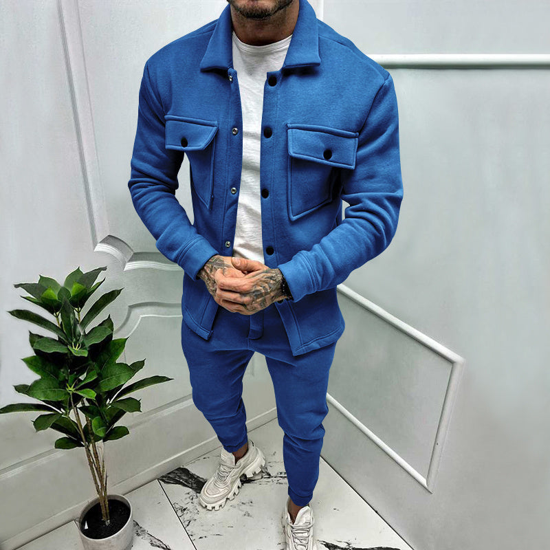 Men’s Suede Tracksuit Set | Men | Soft Suede Fabric | Casual & Sporty Two Piece Co-Ord | Relaxed Fit | Steven & Levon