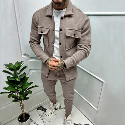 Men’s Suede Tracksuit Set | Men | Soft Suede Fabric | Casual & Sporty Two Piece Co-Ord | Relaxed Fit | Steven & Levon