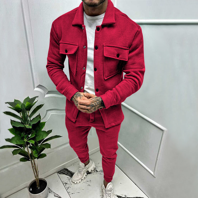 Men’s Suede Tracksuit Set | Men | Soft Suede Fabric | Casual & Sporty Two Piece Co-Ord | Relaxed Fit | Steven & Levon