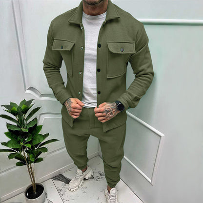 Men’s Suede Tracksuit Set | Men | Soft Suede Fabric | Casual & Sporty Two Piece Co-Ord | Relaxed Fit | Steven & Levon