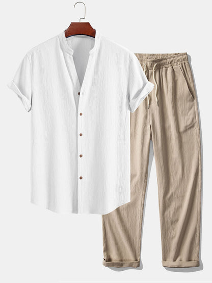 Men's Summer Shirt & Trousers Set | Men's Co-Ord | Relaxed Fit | Steven & Levon