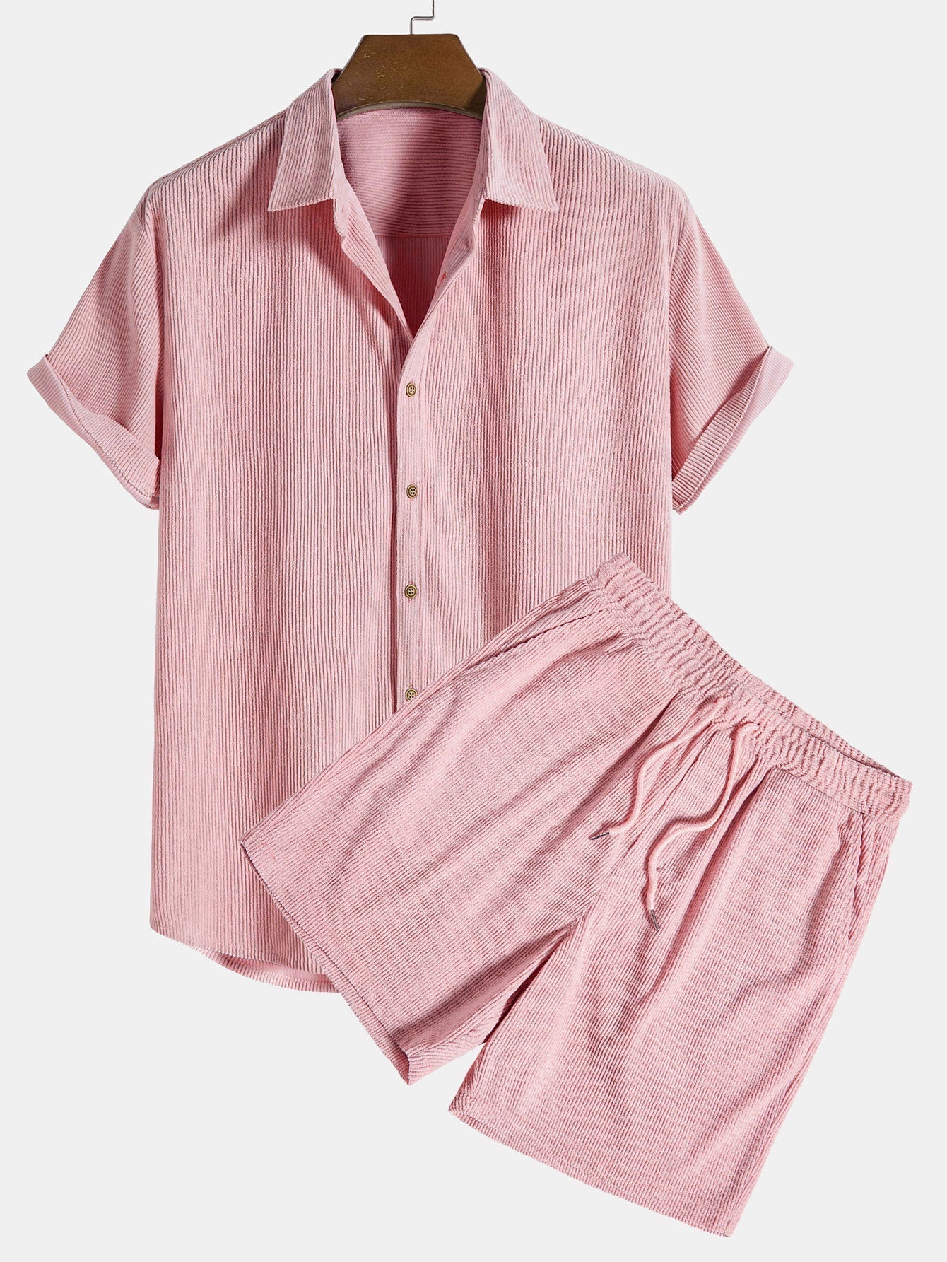 Men’s Summer Shirt & Shorts Set | Men | Lightweight Polyester | Casual Co-Ord Outfit | Breathable Holiday Wear | Steven & Levon