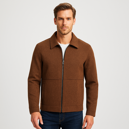 Textured Harrington Super Shirt | Textured Cotton Blend | Zip Front Lightweight Overshirt | Steven & Levon