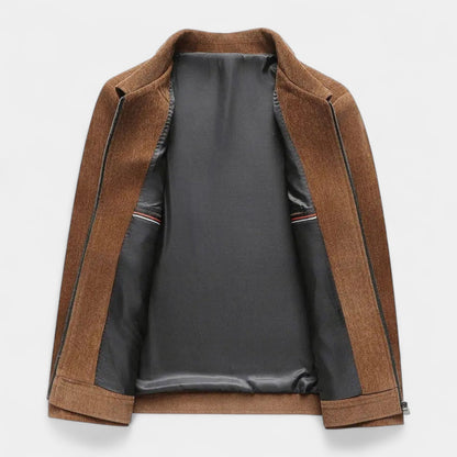 Textured Harrington Super Shirt | Textured Cotton Blend | Zip Front Lightweight Overshirt | Steven & Levon