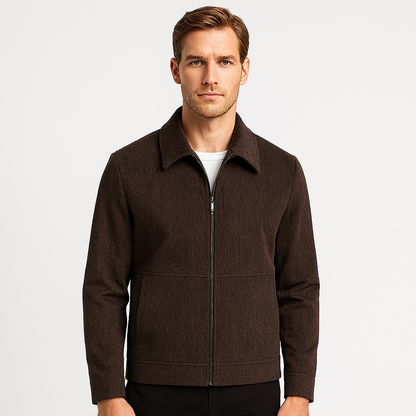 Textured Harrington Super Shirt | Textured Cotton Blend | Zip Front Lightweight Overshirt | Steven & Levon