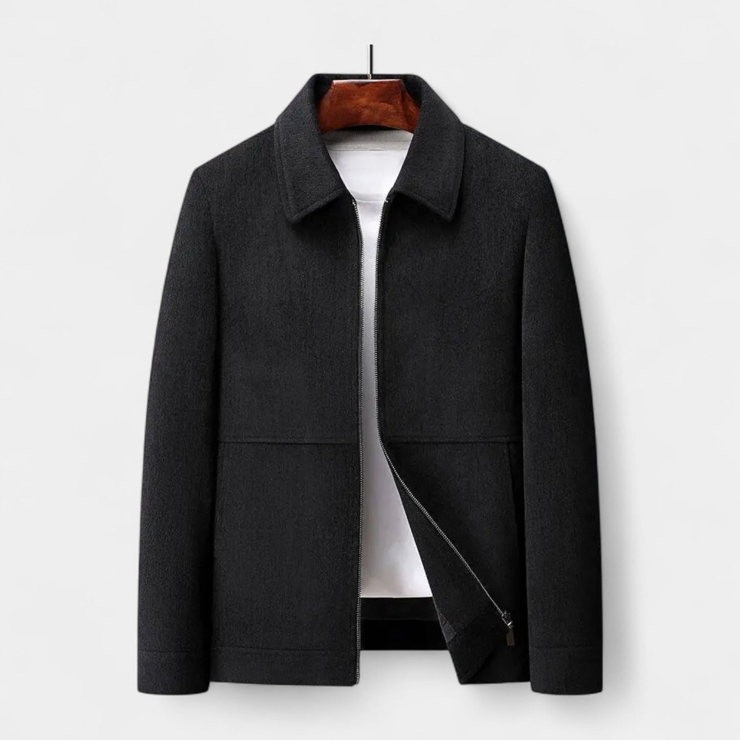 Textured Harrington Super Shirt | Textured Cotton Blend | Zip Front Lightweight Overshirt | Steven & Levon