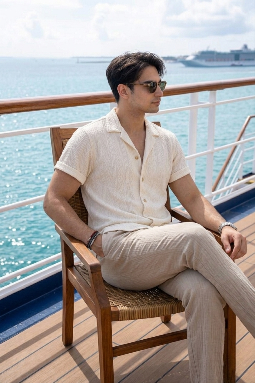 Men's Textured Summer Set | Men's Co-Ord | Relaxed Trousers | Steven & Levon