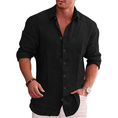 Men's Turn-Down Collar Linen Shirt | Men | Casual Button-Up Summer Shirt | Relaxed Fit | Steven & Levon