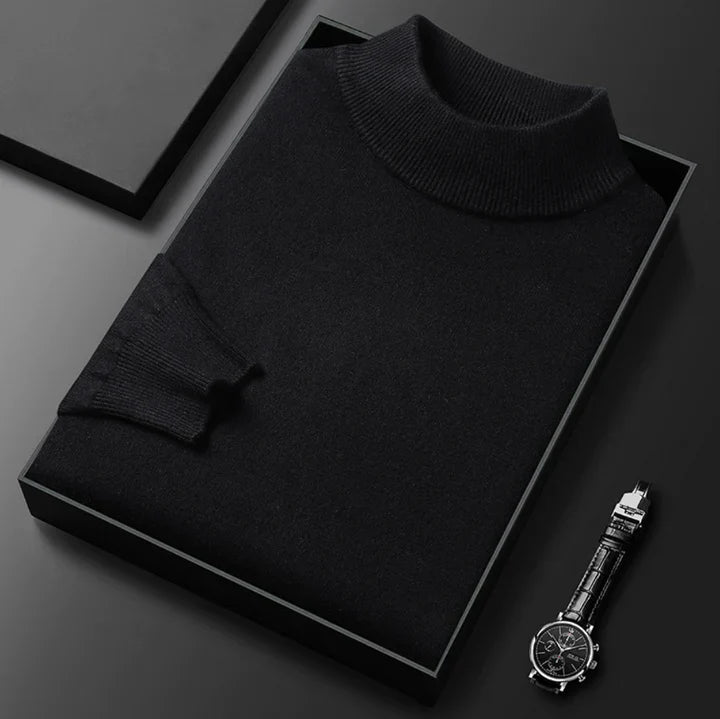 Men's Turtleneck Jumper | Men | Soft Knit Fabric | Long Sleeve Smart Casual Pullover | Steven & Levon