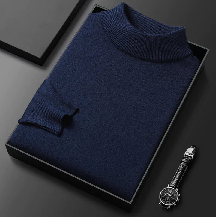 Men's Turtleneck Jumper | Men | Soft Knit Fabric | Long Sleeve Smart Casual Pullover | Steven & Levon