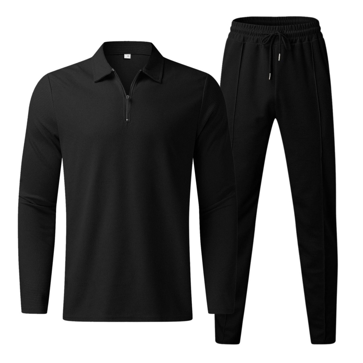 Men’s Zippered Lounge Set | Men | Lightweight Polyester Blend | 2-Piece Casual Tracksuit | Steven & Levon