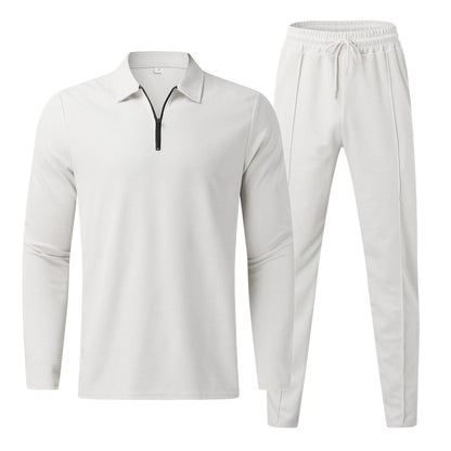 Men’s Zippered Lounge Set | Men | Lightweight Polyester Blend | 2-Piece Casual Tracksuit | Steven & Levon