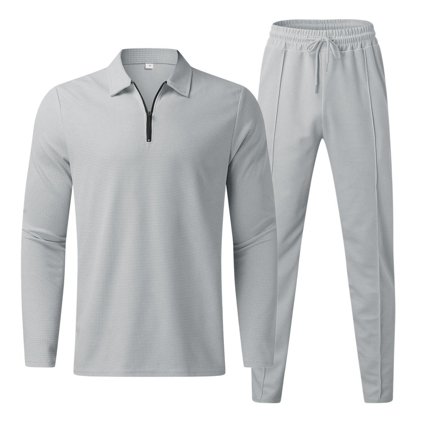 Men’s Zippered Lounge Set | Men | Lightweight Polyester Blend | 2-Piece Casual Tracksuit | Steven & Levon