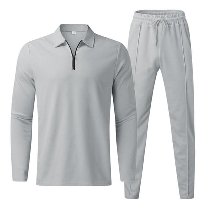 Men’s Zippered Lounge Set | Men | Lightweight Polyester Blend | 2-Piece Casual Tracksuit | Steven & Levon