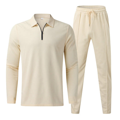 Men’s Zippered Lounge Set | Men | Lightweight Polyester Blend | 2-Piece Casual Tracksuit | Steven & Levon