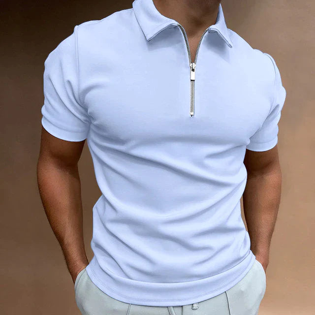 Men's Zippered Polo Shirt | Men | Casual Polo Top | Short Sleeve | Steven & Levon