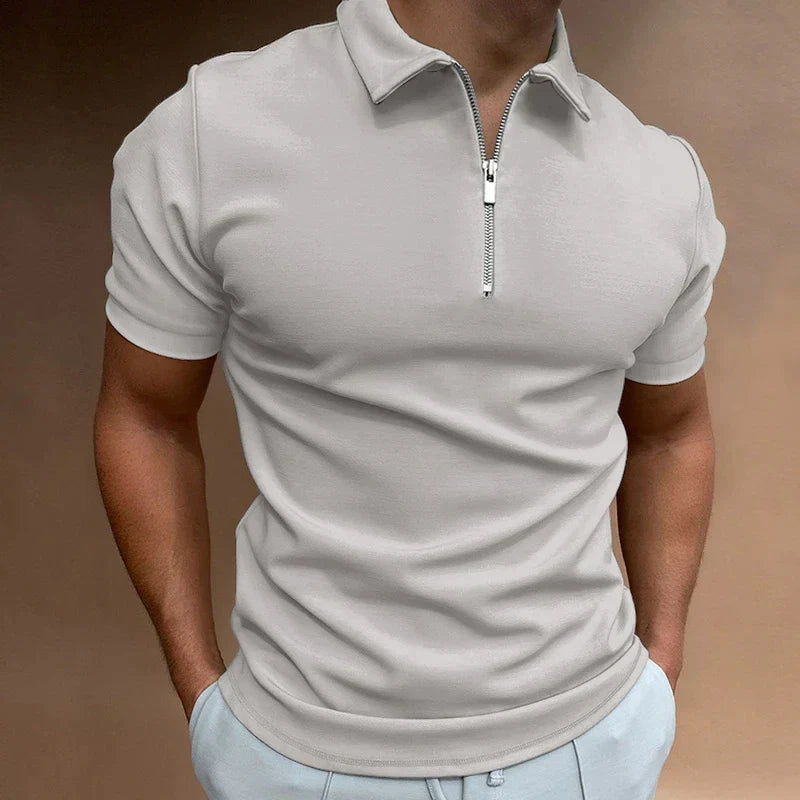 Men's Zippered Polo Shirt | Men | Casual Polo Top | Short Sleeve | Steven & Levon