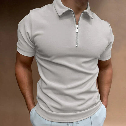 Men's Zippered Polo Shirt | Men | Casual Polo Top | Short Sleeve | Steven & Levon