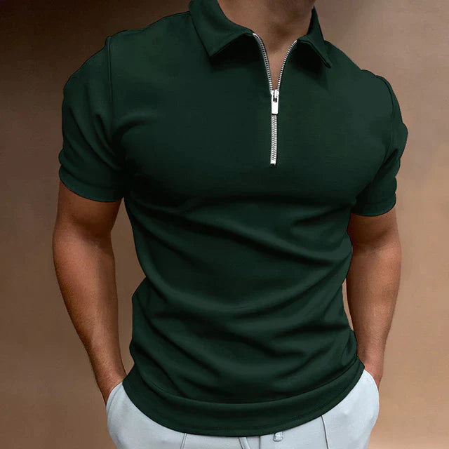 Men's Zippered Polo Shirt | Men | Casual Polo Top | Short Sleeve | Steven & Levon