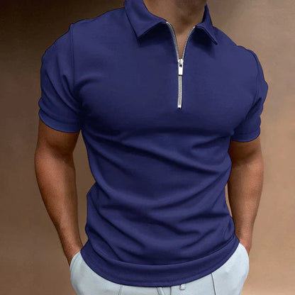 Men's Zippered Polo Shirt | Men | Casual Polo Top | Short Sleeve | Steven & Levon